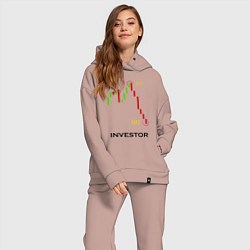 Женский костюм оверсайз Investor, цвет: пыльно-розовый — фото 2
