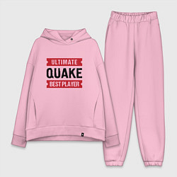 Женский костюм оверсайз Quake: таблички Ultimate и Best Player, цвет: светло-розовый