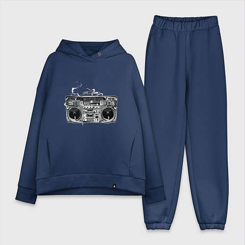 Женский костюм оверсайз Wu-Tang Boombox / Тёмно-синий – фото 1