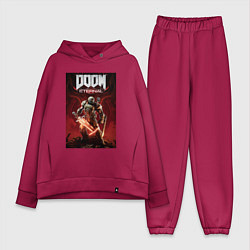 Женский костюм оверсайз Doom eternal - slayer, цвет: маджента