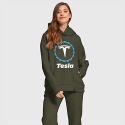 Женский костюм оверсайз Tesla в стиле Top Gear, цвет: хаки — фото 2