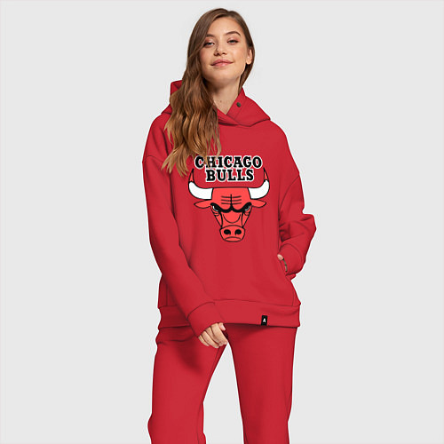 Женский костюм оверсайз Chicago Bulls / Красный – фото 2