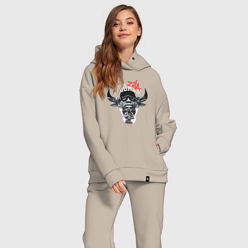 Женский костюм оверсайз Деннис Родман:ZILLA:Чикаго Буллз / Миндальный – фото 2