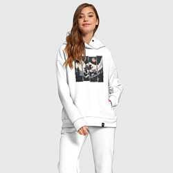 Женский костюм оверсайз Оранжевая луна и лесное ралли, цвет: белый — фото 2