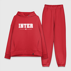 Женский костюм оверсайз Inter football club классика, цвет: красный