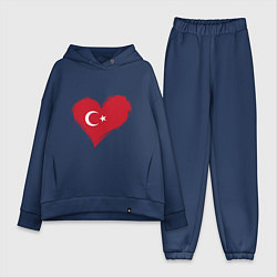 Женский костюм оверсайз Сердце - Турция, цвет: тёмно-синий