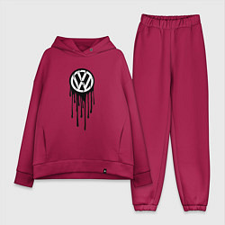 Женский костюм оверсайз Volkswagen - art logo, цвет: маджента
