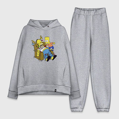 Женский костюм оверсайз Барт Симпсон делает из папаши новогоднюю ёлку! / Меланж – фото 1