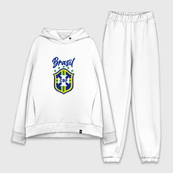 Женский костюм оверсайз Brasil Football, цвет: белый