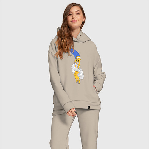 Женский костюм оверсайз Мардж Симпсон в позе Мэрилин Монро / Миндальный – фото 2