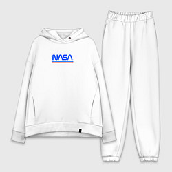 Женский костюм оверсайз Nasa планеты, цвет: белый