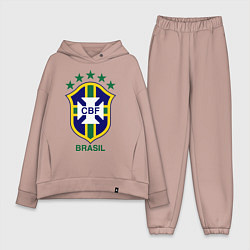 Женский костюм оверсайз Brasil CBF, цвет: пыльно-розовый