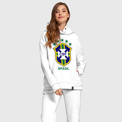 Женский костюм оверсайз Brasil CBF, цвет: белый — фото 2