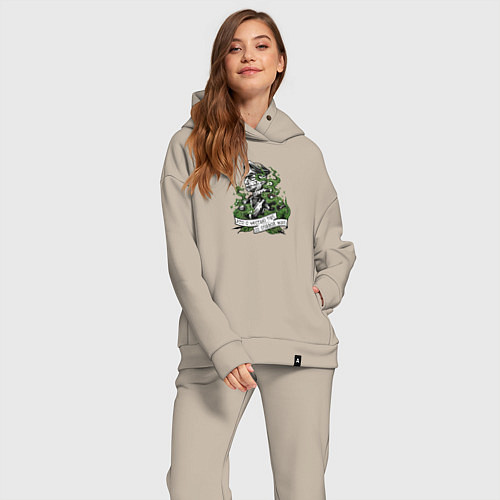 Женский костюм оверсайз Атака русских мертвецов - Осовец / Миндальный – фото 2