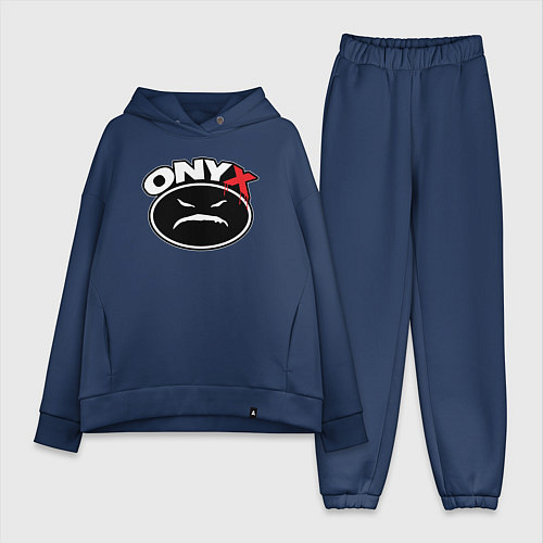 Женский костюм оверсайз Onyx - black logo / Тёмно-синий – фото 1