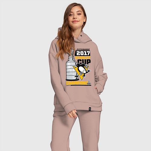 Женский костюм оверсайз Питтсбург Пингвинз НХЛ / Пыльно-розовый – фото 2