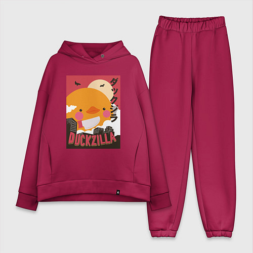Женский костюм оверсайз Утка Годзилла / Маджента – фото 1