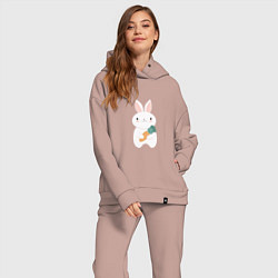 Женский костюм оверсайз Carrot rabbit, цвет: пыльно-розовый — фото 2