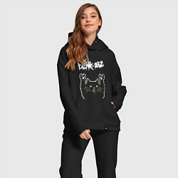 Женский костюм оверсайз Blink 182 rock cat, цвет: черный — фото 2