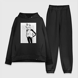 Женский костюм оверсайз Человек-бензопила Пауэр, цвет: черный