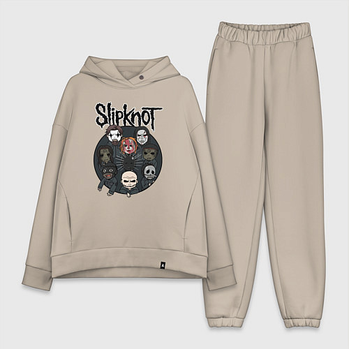 Женский костюм оверсайз Slipknot art fan / Миндальный – фото 1