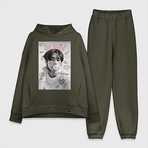 Женский костюм оверсайз Lee Know Stray Kids / Хаки – фото 1