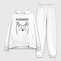 Женский костюм оверсайз Paramore - rock cat, цвет: белый
