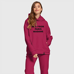 Женский костюм оверсайз Not from Paris madame, цвет: маджента — фото 2