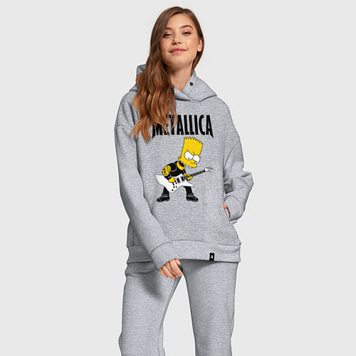 Женский костюм оверсайз Металлика Барт Симпсон / Меланж – фото 2