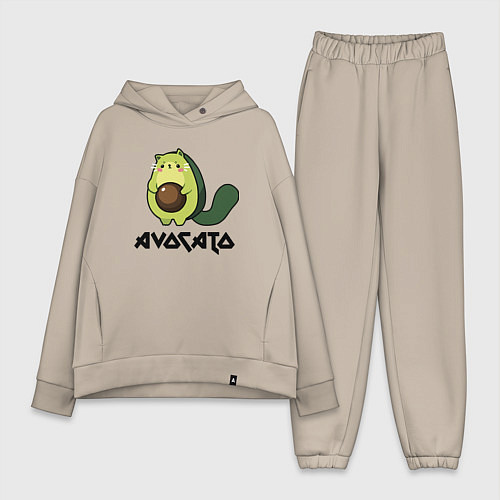 Женский костюм оверсайз Avocado - AvoCATo - Joke / Миндальный – фото 1