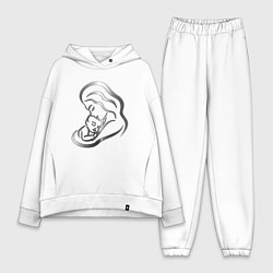 Женский костюм оверсайз Мать и дитя - металл, цвет: белый