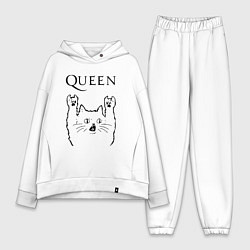 Женский костюм оверсайз Queen - rock cat, цвет: белый