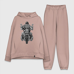 Женский костюм оверсайз Ride biker, цвет: пыльно-розовый