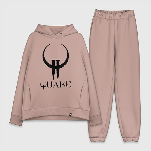 Женский костюм оверсайз Quake II logo / Пыльно-розовый – фото 1