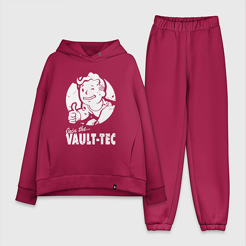 Женский костюм оверсайз Vault boy - join the vault tec / Маджента – фото 1