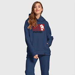 Женский костюм оверсайз Че Гевара гранж, цвет: тёмно-синий — фото 2