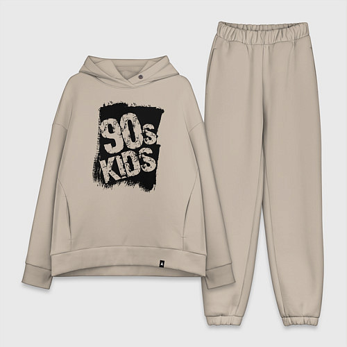 Женский костюм оверсайз Дети девяностых / Миндальный – фото 1