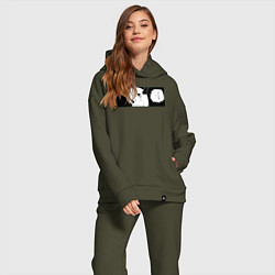 Женский костюм оверсайз Почита человек-бензопила, цвет: хаки — фото 2