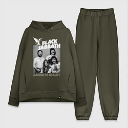 Женский костюм оверсайз Black Sabbath rock, цвет: хаки