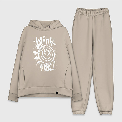 Женский костюм оверсайз Blink 182 logo / Миндальный – фото 1