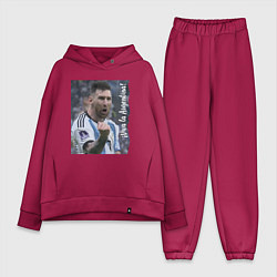 Женский костюм оверсайз Viva la Argentina - Lionel Messi - world champion, цвет: маджента