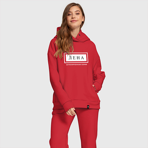 Женский костюм оверсайз Имя Лена: ограниченная серия / Красный – фото 2