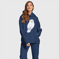 Женский костюм оверсайз Белая полярная сова, цвет: тёмно-синий — фото 2