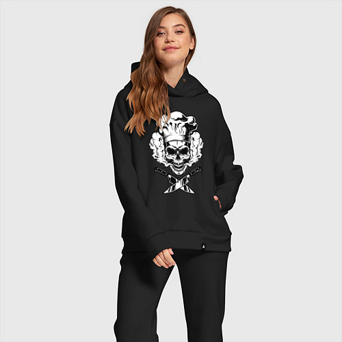 Женский костюм оверсайз The cooks skull / Черный – фото 2