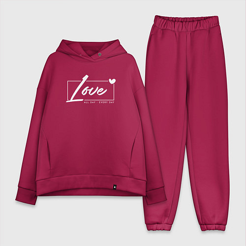 Женский костюм оверсайз Love all day / Маджента – фото 1