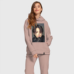 Женский костюм оверсайз Handsome Jimin, цвет: пыльно-розовый — фото 2