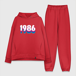 Женский костюм оверсайз Made in 1986 vintage art, цвет: красный