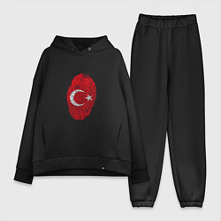 Женский костюм оверсайз Отпечаток Турции, цвет: черный
