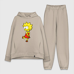 Женский костюм оверсайз Красивая Лиза, цвет: миндальный