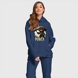 Женский костюм оверсайз Animal power, цвет: тёмно-синий — фото 2